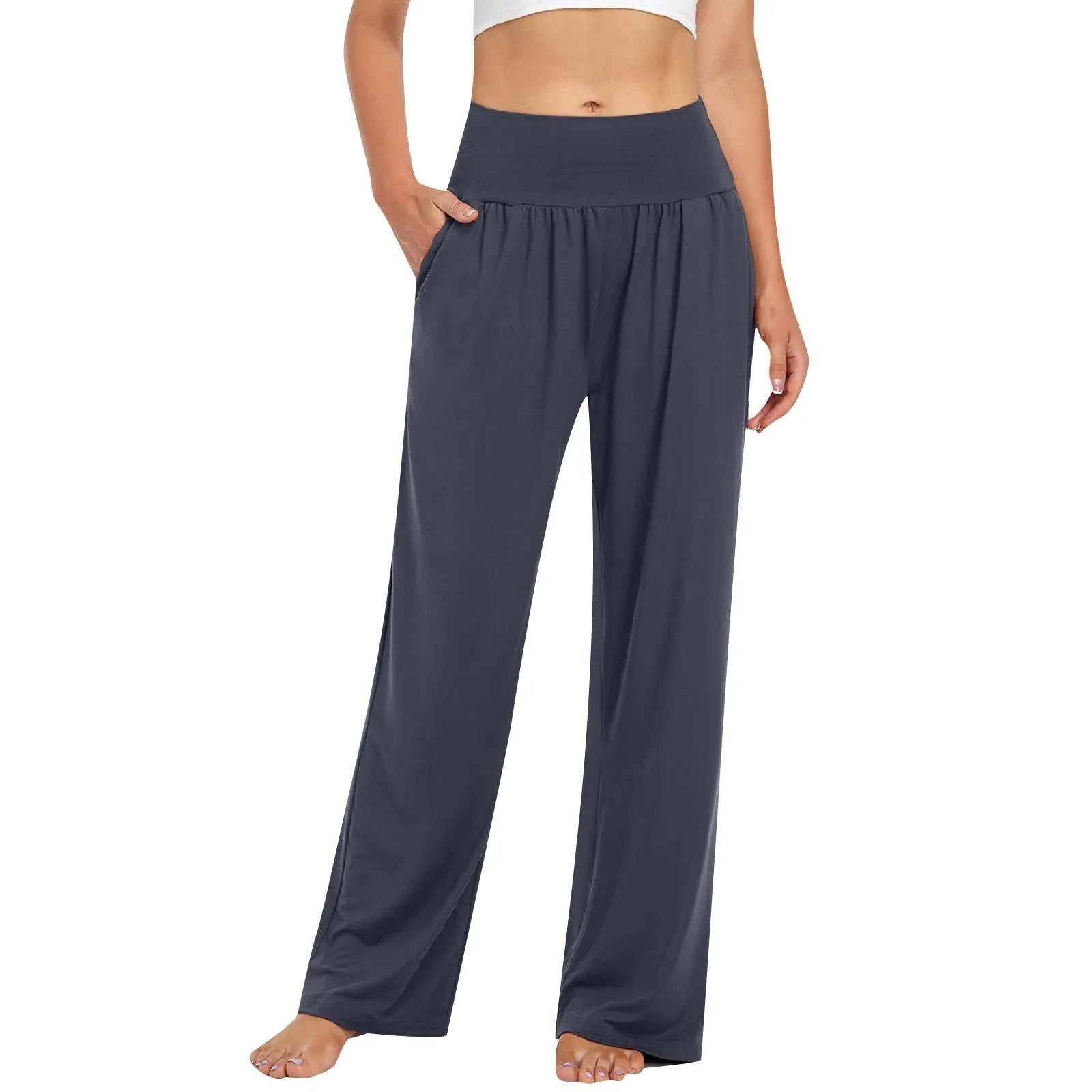 Belle Comfort™ Pants With Elastic Waistband and Wide-Leg Silhouette