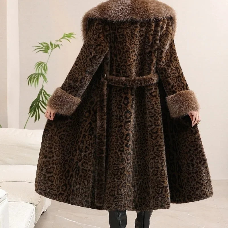 Bellarose™ Leopard Print Coat With Plush Collar