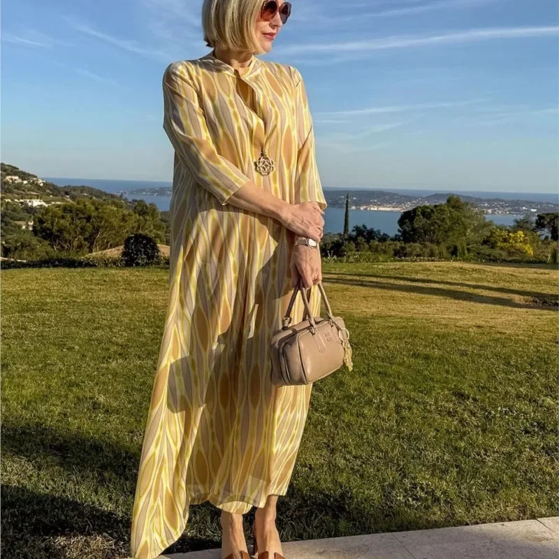 Soleil Class™ Dress in Premium Viscose with Mediterranean Print