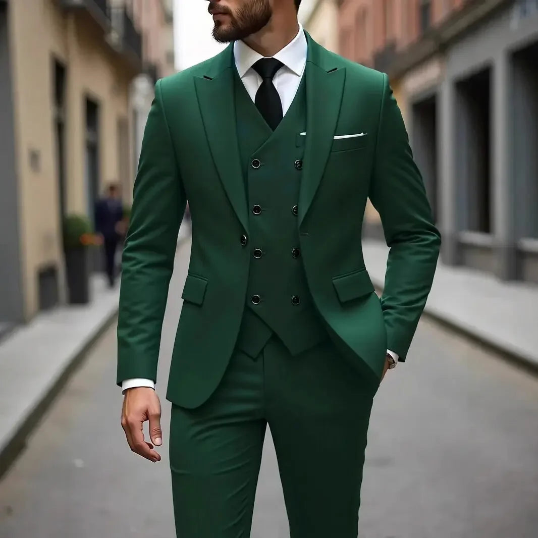 Suit Montevic™ with Double-Breasted Vest, Slim Fit and Structured Blazer