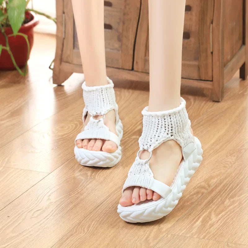 Livorno™ Sandals with Handcrafted Knit Straps and Comfort Sole / Natural Style with a Contemporary Touch for Your Light and Easy Days!