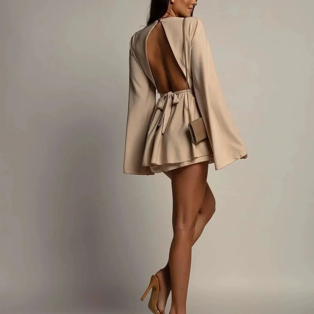 Lunelle™ Romper with Open Back and Delicate Elegance