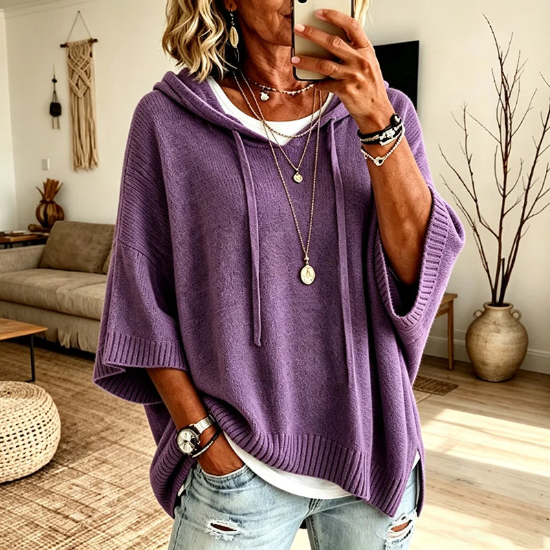 Sweater Rosalie™ with Hood, Oversized Fit and Wide Sleeves