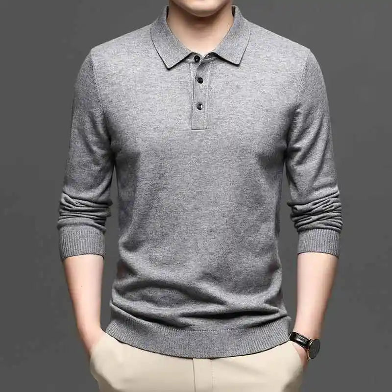 Lordeon™ Lightweight Knit Long-Sleeve Polo With Premium Finish
