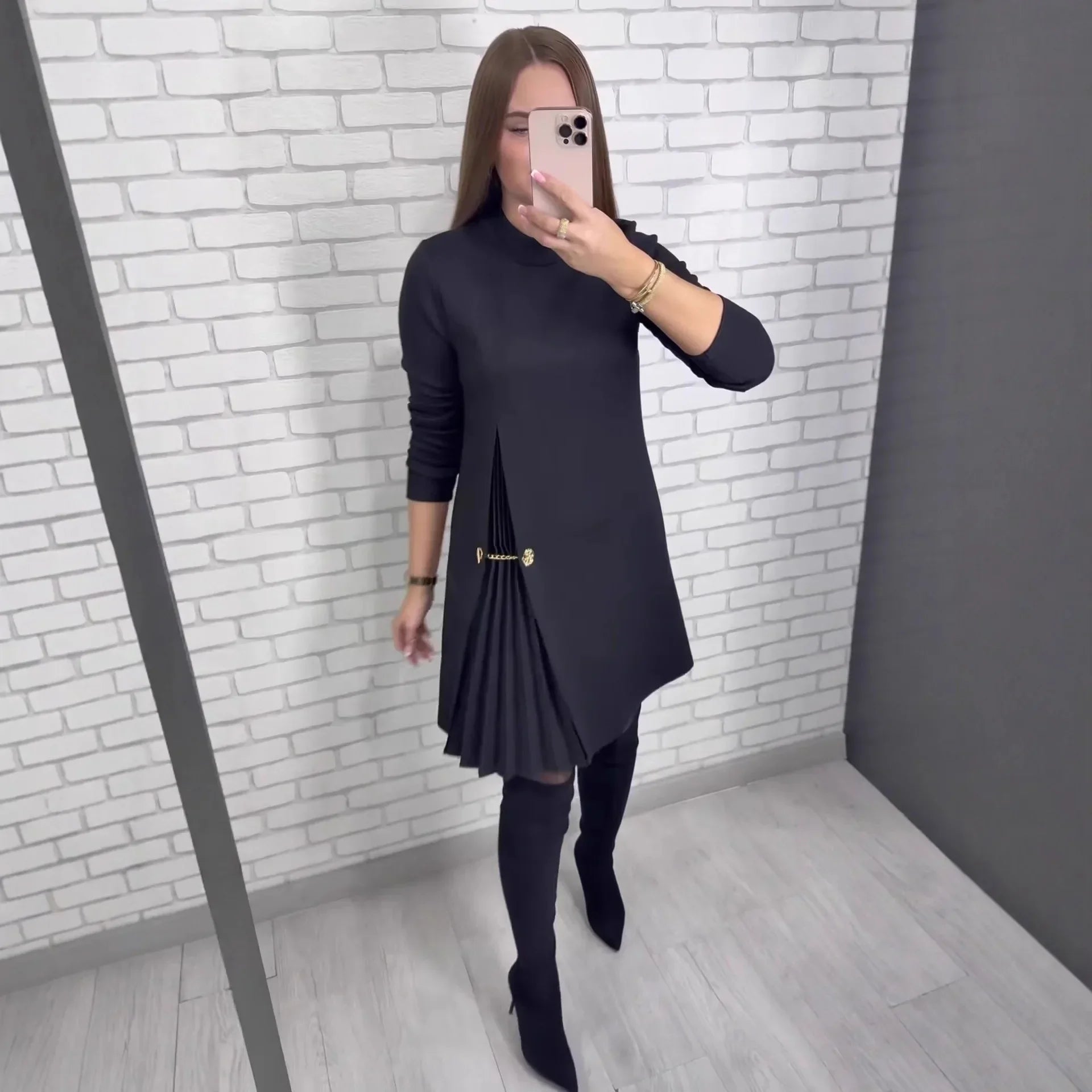 Genoa™ Dress with Sculptural Pleated Cut-Out