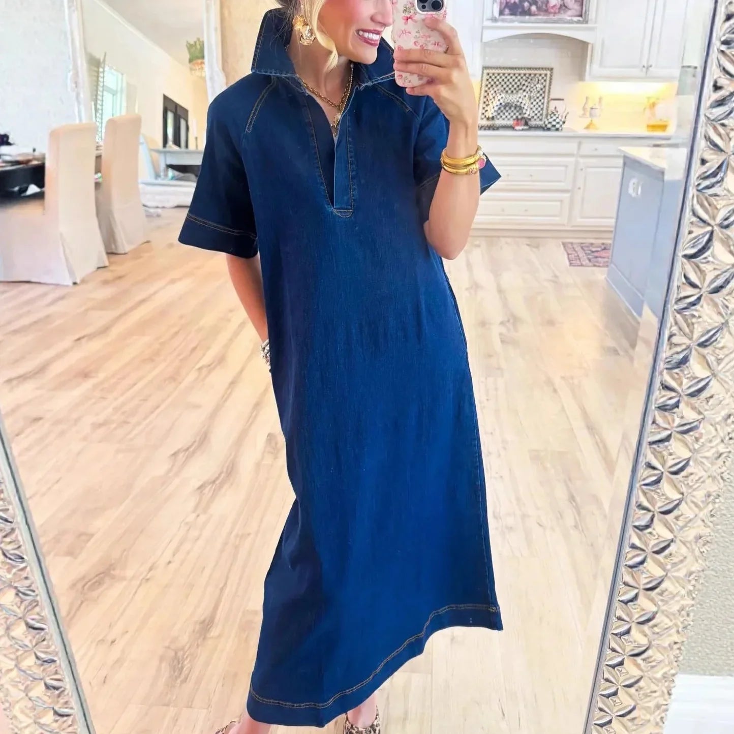 Nyra™ Denim Dress with a Clean Design and Lightweight Fit