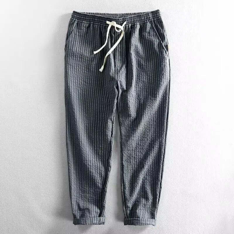 Lawrence™ Cotton-Linen Pants with Elegant Stripes