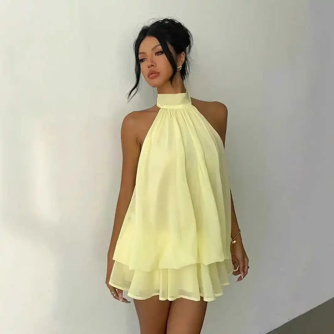 Serenya™ Dress with Halter Tie and Effortless Lightness