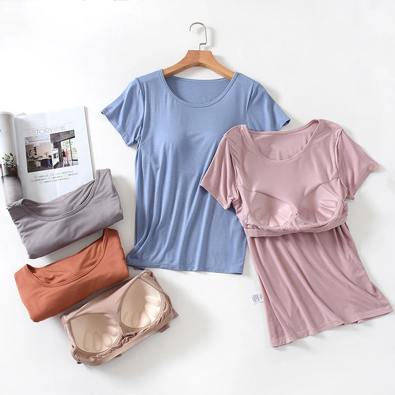 Velina™ Blouse in Silky Modal with Built-In Cups and Second-Skin Feel