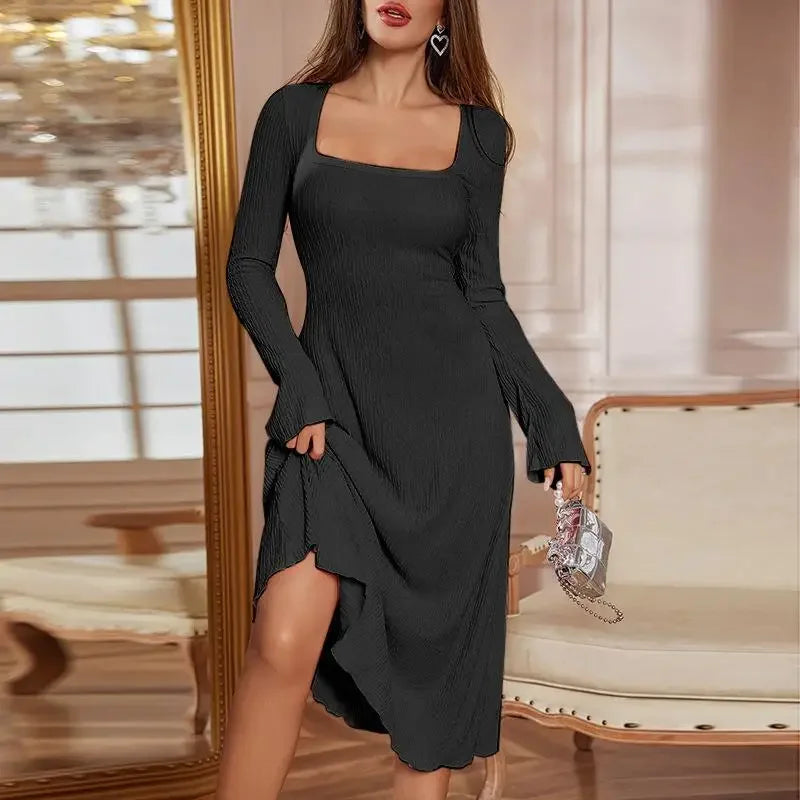 Emeline™ Dress with Square Neckline and Waist Cinch