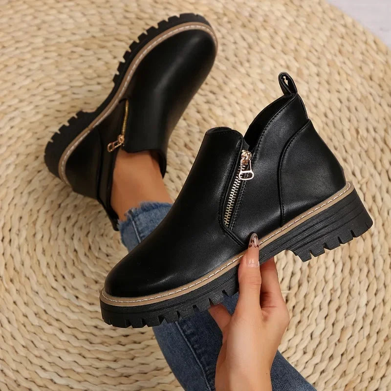 Kallix™ Ankle Boots with Side Zipper Closure