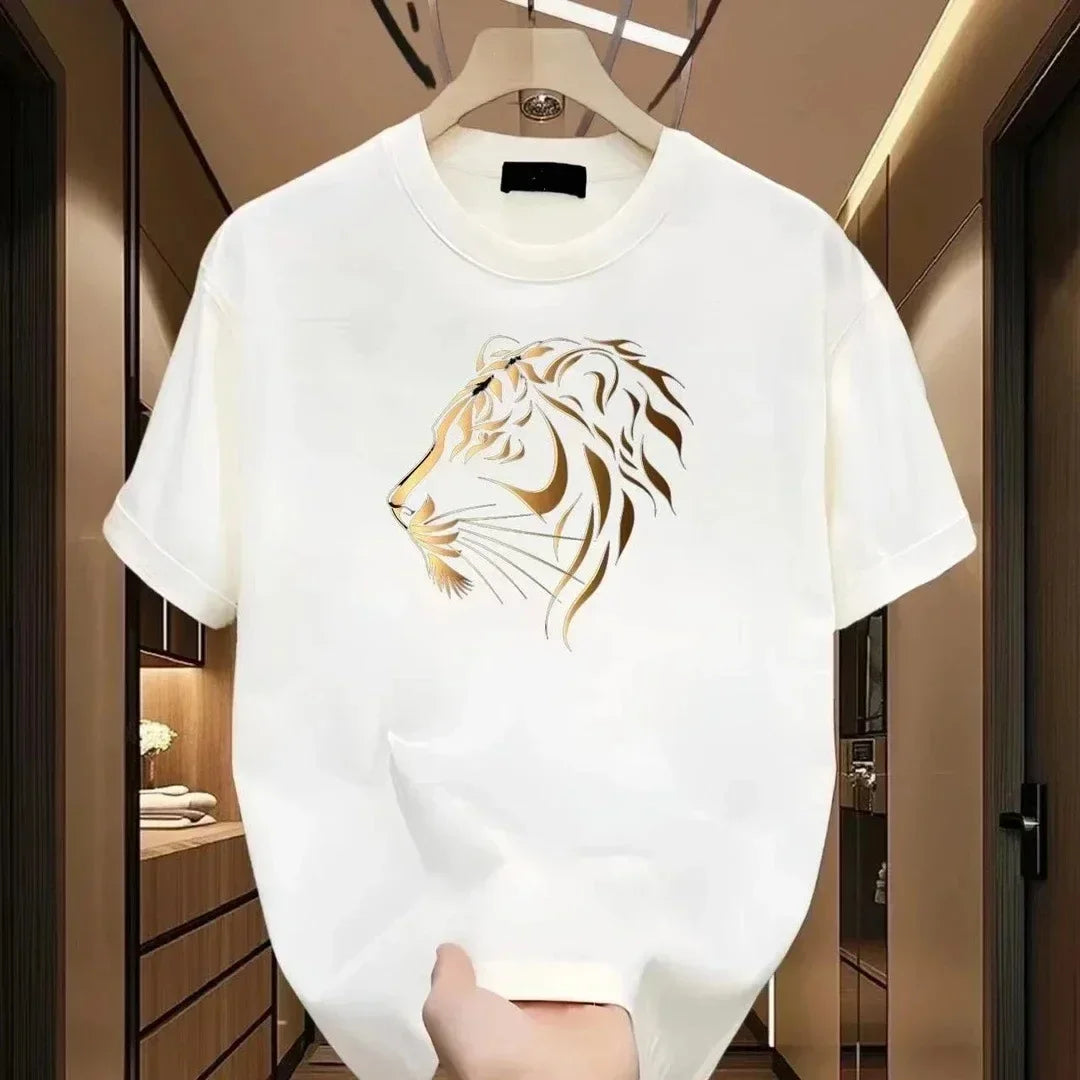 Varkon™ T-Shirt with Tiger Gold Print and Premium Look