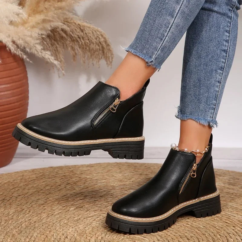 Kallix™ Ankle Boots with Side Zipper Closure