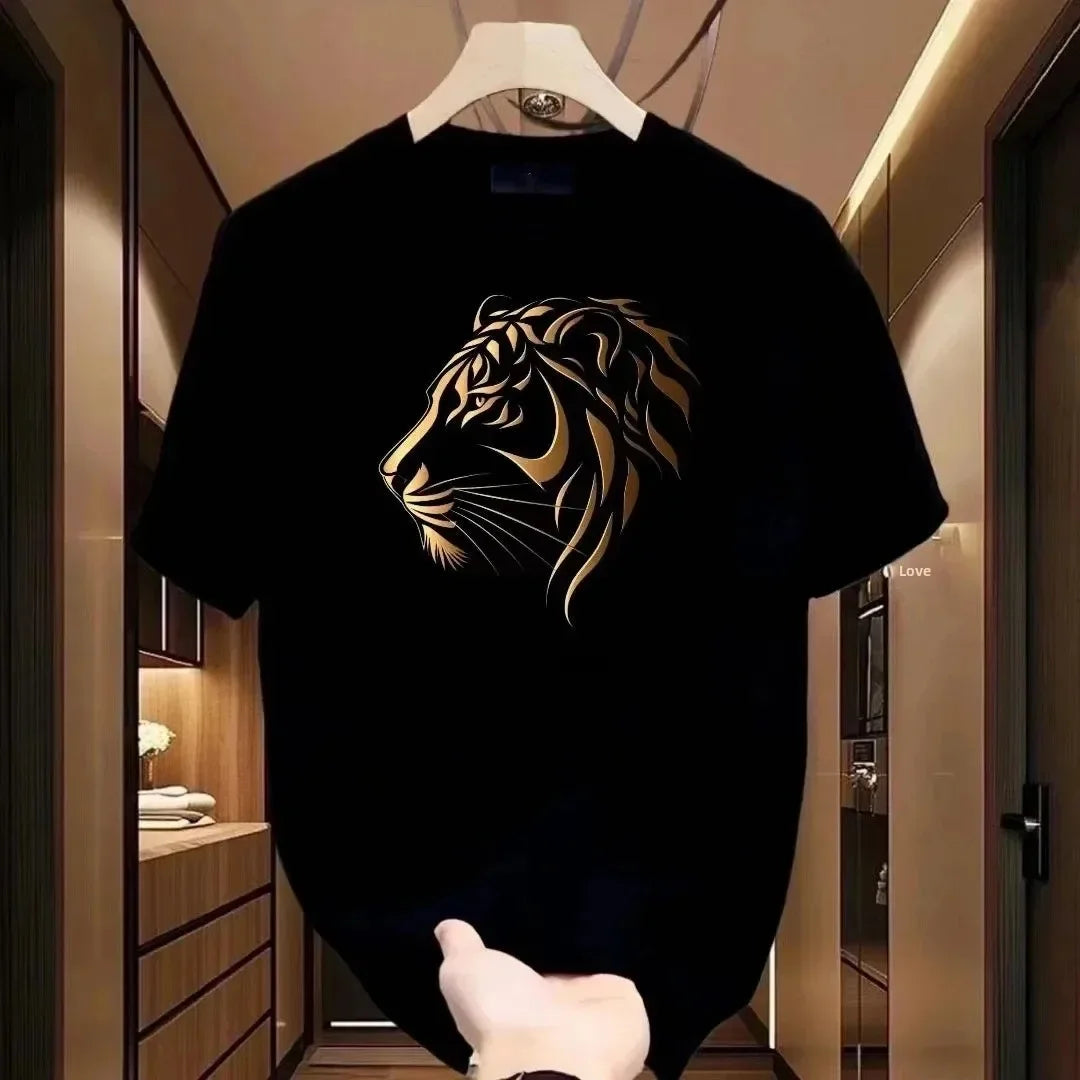 Varkon™ T-Shirt with Tiger Gold Print and Premium Look