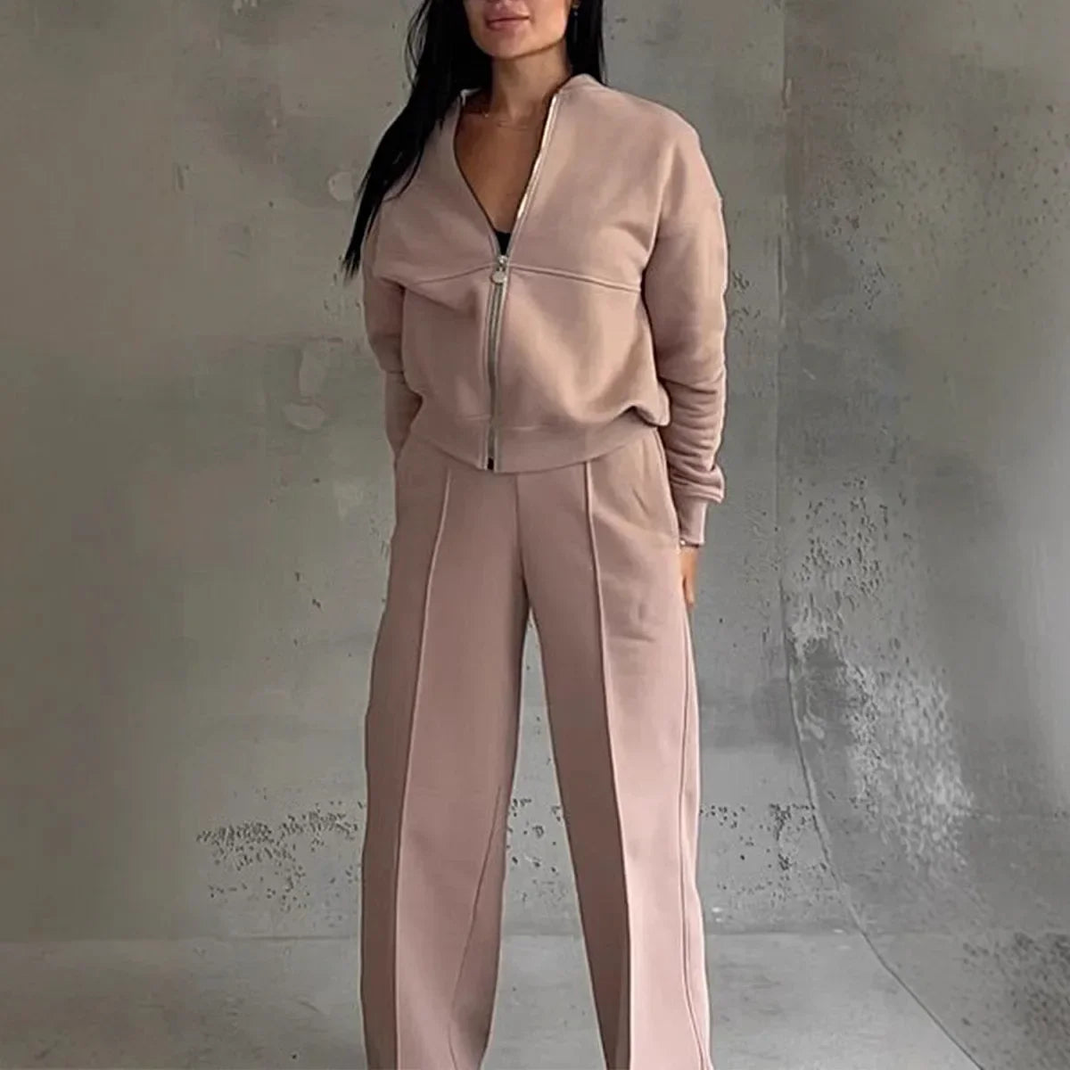 Naomi™ Premium Sweatshirt Set with Zip-Up Jacket