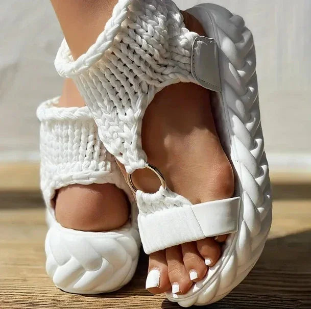Livorno™ Sandals with Handcrafted Knit Straps and Comfort Sole / Natural Style with a Contemporary Touch for Your Light and Easy Days!