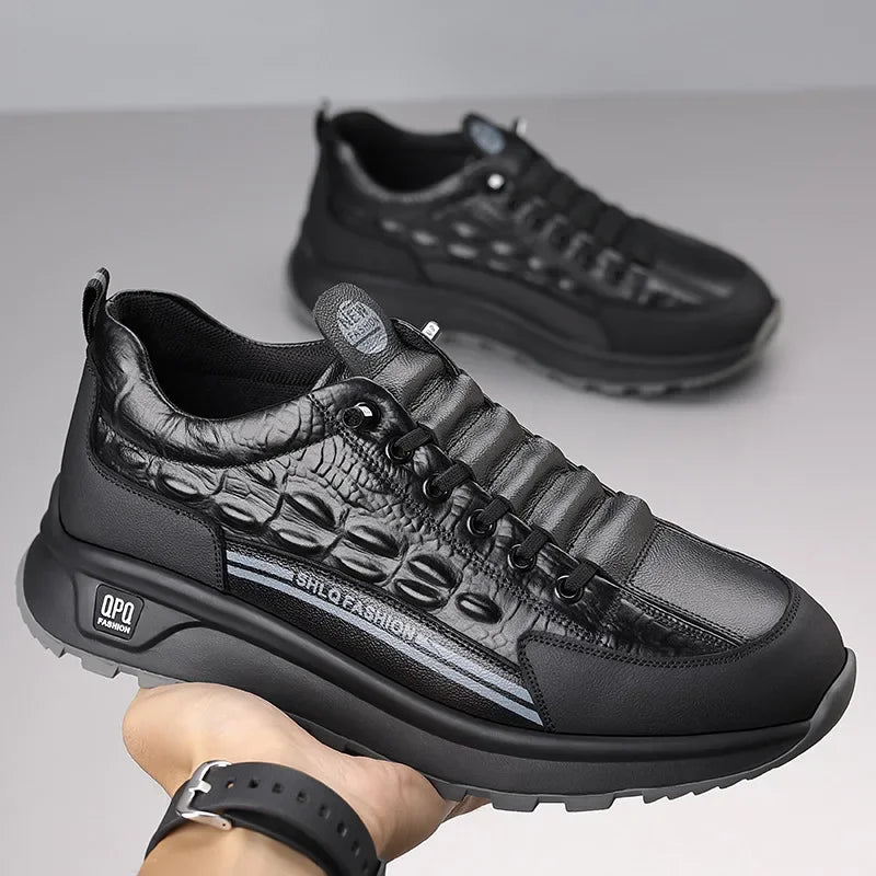 Crocodille™ Sneakers in Premium Leather with Smart Cushioning / Sophisticated Durability for Everyday Wear