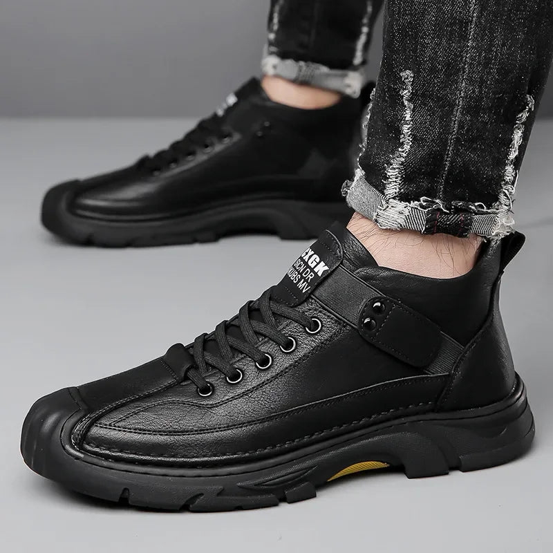 Andes™ Premium Leather Sneakers with Adjustable Side Strap