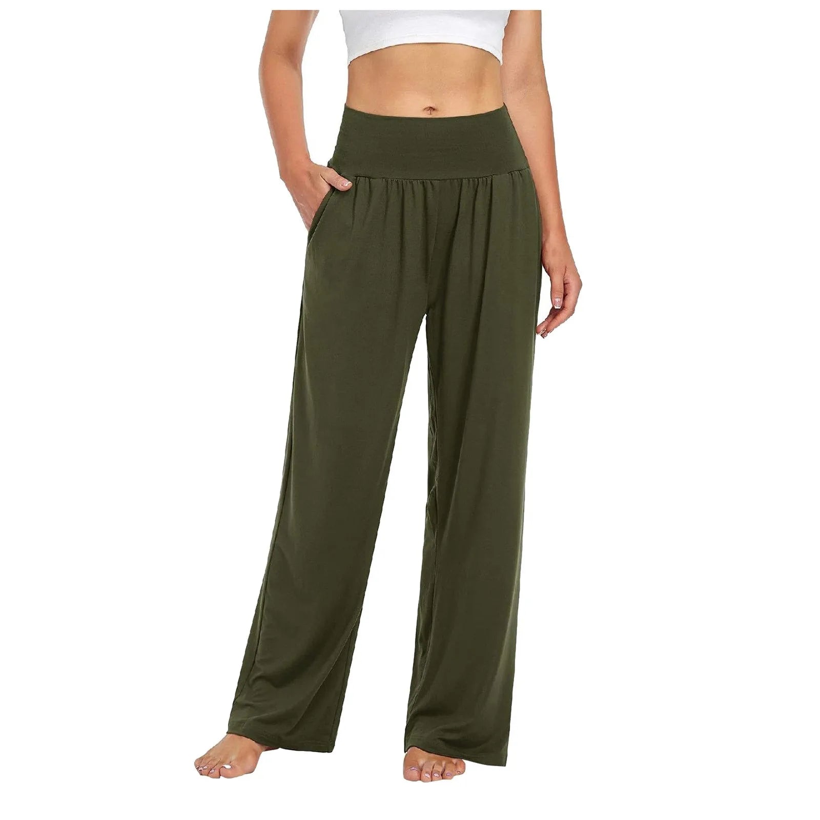 Belle Comfort™ Pants With Elastic Waistband and Wide-Leg Silhouette