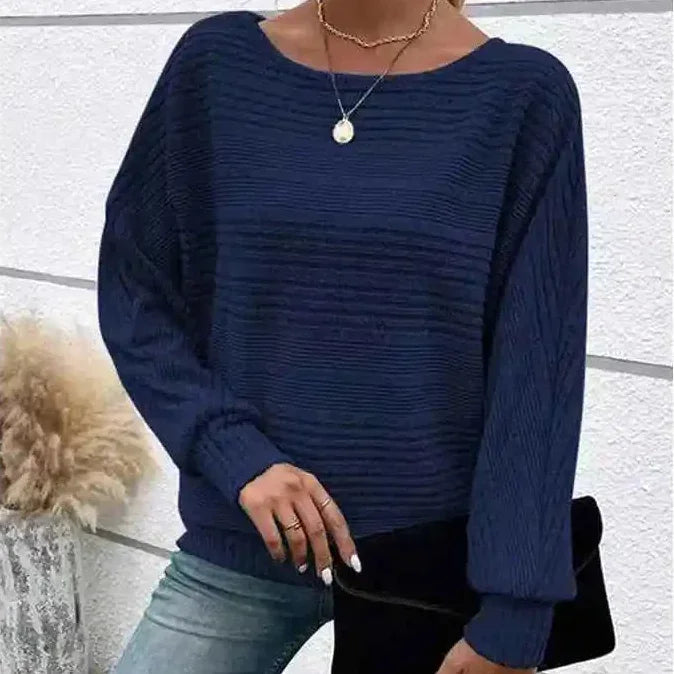 Mirevna™ Textured Knit Sweater With Delicate Neckline