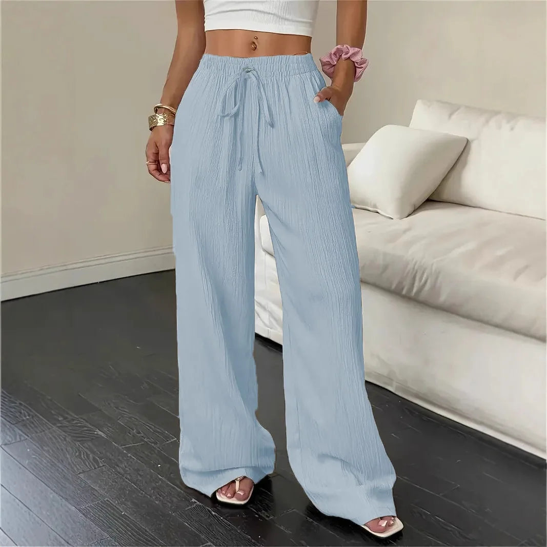 🔥 Buy 1 Get 1 Free Marelle™ Cotton Linen Pants with Adjustable Drawstring and Wide-Leg Fit