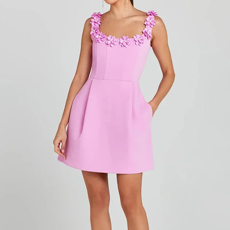 Bellaflora™ Dress with Floral Embellishments on the Neckline and an Elegant Silhouette