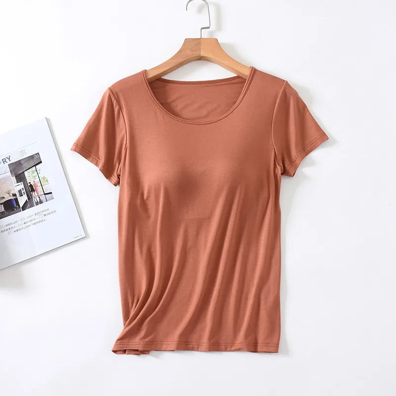 Velina™ Blouse in Silky Modal with Built-In Cups and Second-Skin Feel