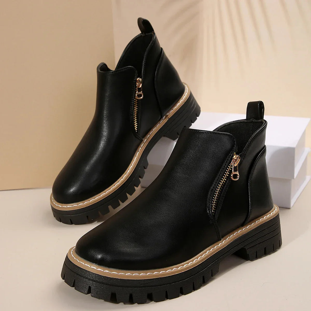 Kallix™ Ankle Boots with Side Zipper Closure