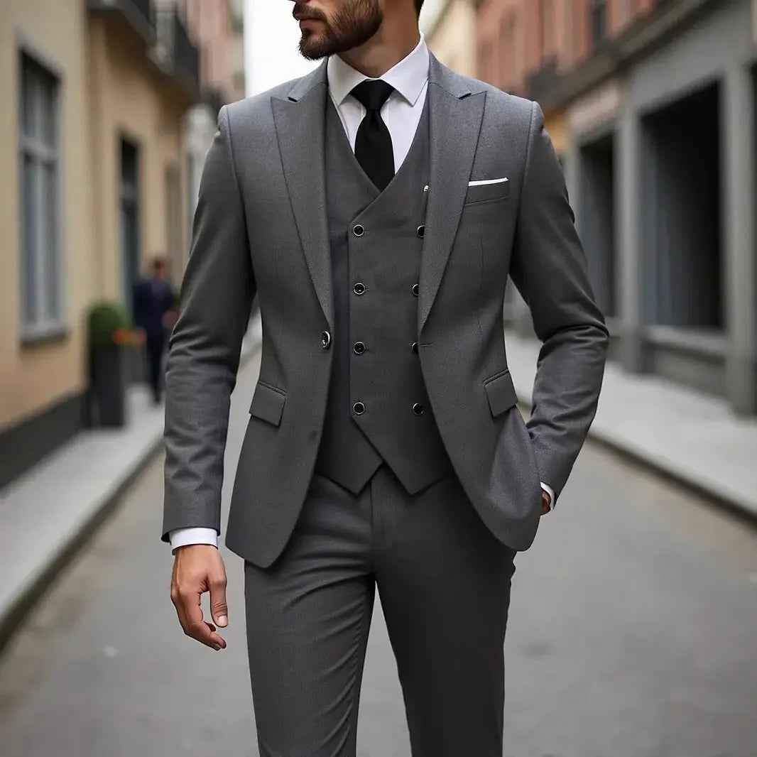 Suit Montevic™ with Double-Breasted Vest, Slim Fit and Structured Blazer
