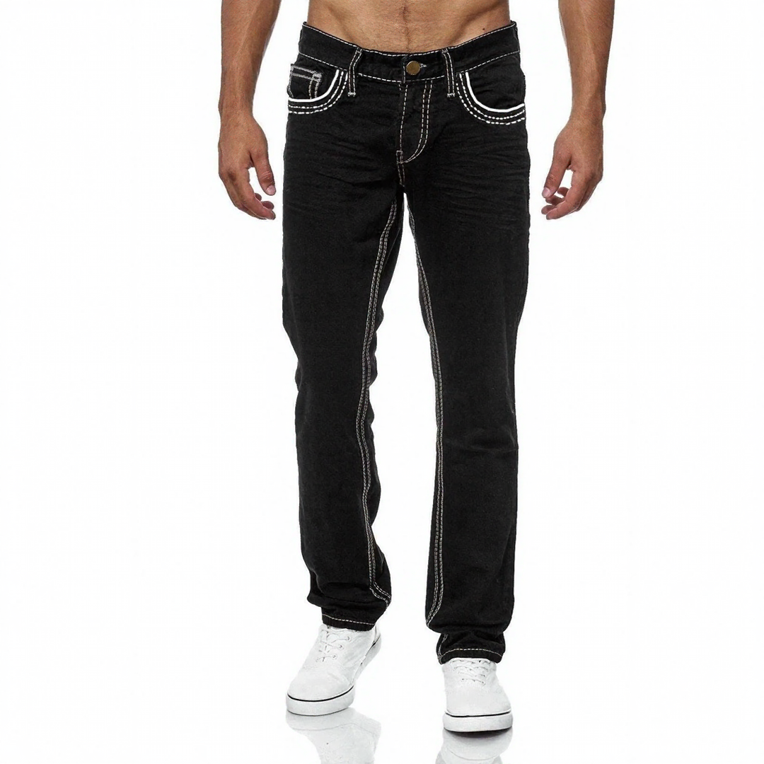 Castelli™ Straight-Leg Jeans With Stonewashed Finish And Contrast Stitching