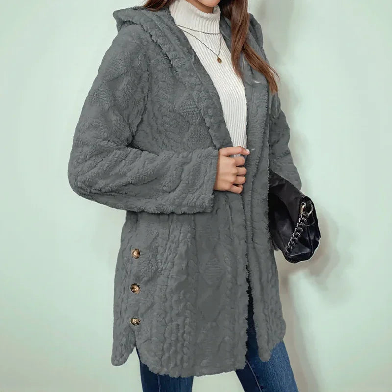 Melrose™ Long Fit Fleece Coat / Comfort and Charm on the Coldest Days!