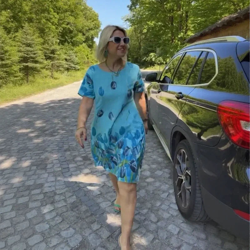 Garden d'Été™ Dress in Light Viscose with Floral Print / The Romanticism of Nature at Every Step!