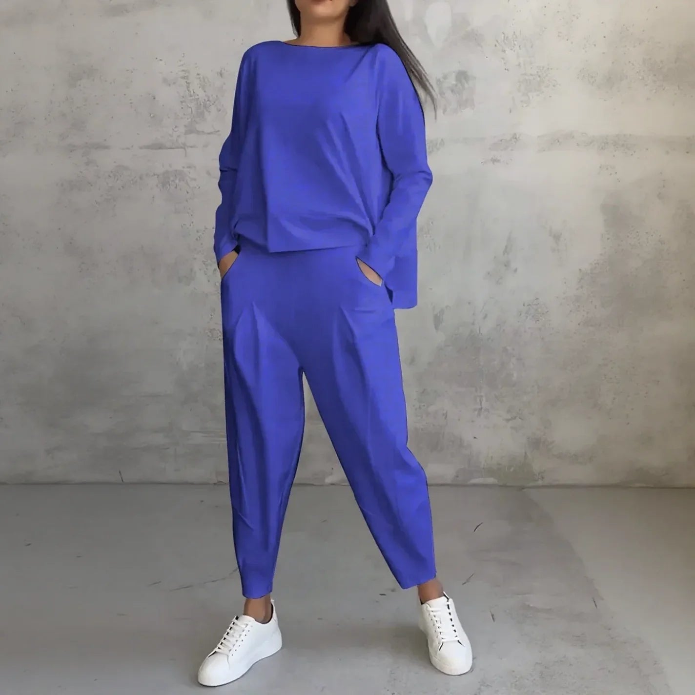 StreetLounge™ Set with Overslim Blouse and Tapered Pants / Clean Design, Smart Comfort, Effortless Style!