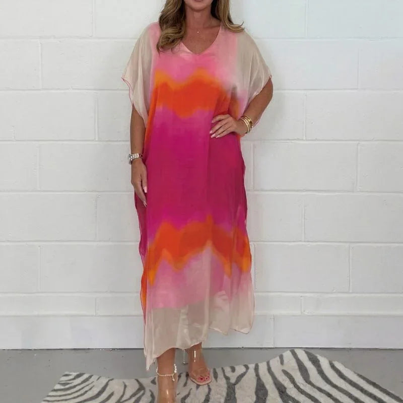 Doha™ Voile Dress Set with Sheer Veil Effect and Kimono-Style Sleeves