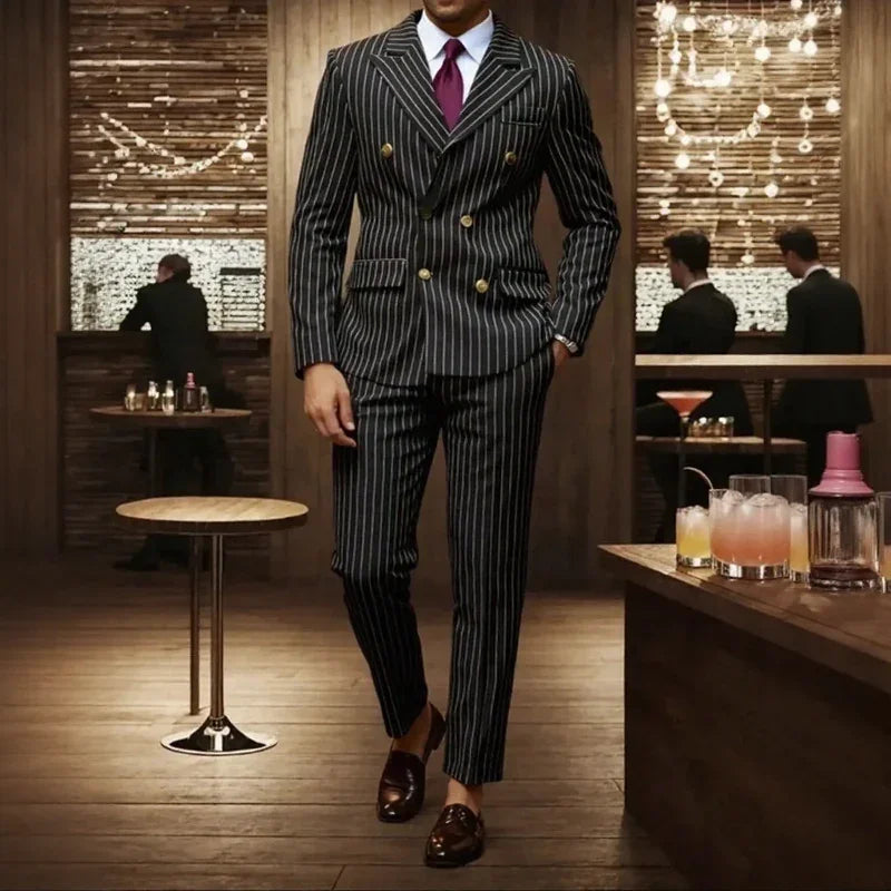 Monarch™ Tailored Suit with Pinstripes and Premium Executive Style