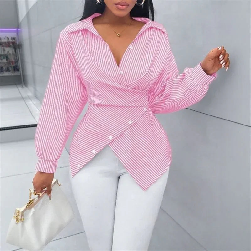 Zoe™ Wrap Shirt in Premium Viscose with Back Tie