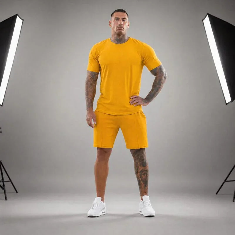 Bryan™ Basic T-Shirt and Side Pocket Shorts Set