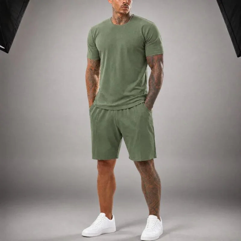 Bryan™ Basic T-Shirt and Side Pocket Shorts Set