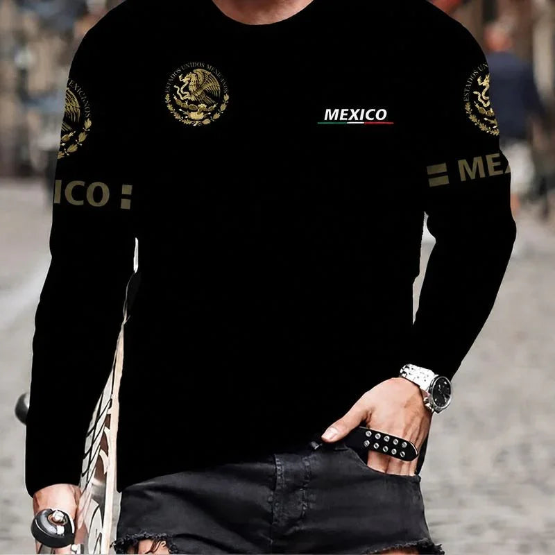 World™ Long-Sleeve Slim-Fit T-Shirt with Country Prints