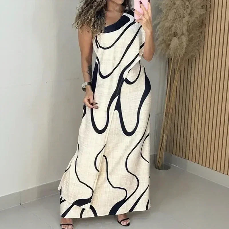 Alurea™ One-Shoulder Dress with Contemporary Print