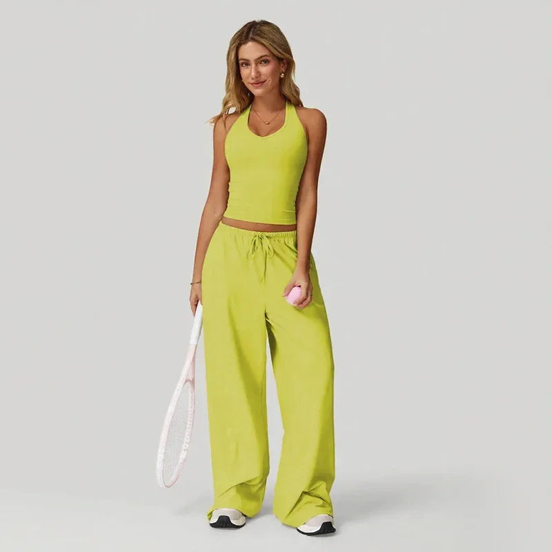 Lunary™ Set With Minimalist Top and Flowing Wide-Leg Pants