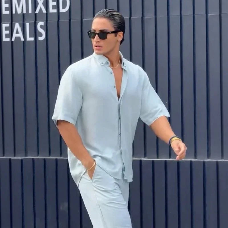 Capri Uomo™ Set in Smart Fabric with Minimalist Design / Mediterranean European Luxury for Distinguished Men