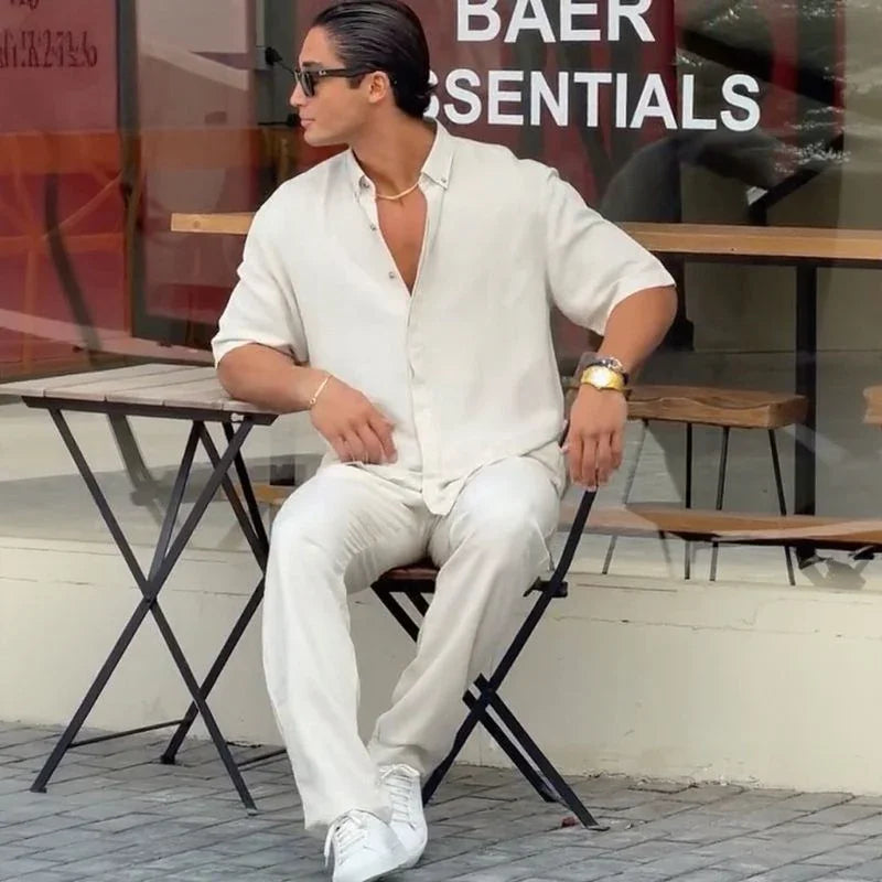 Capri Uomo™ Set in Smart Fabric with Minimalist Design / Mediterranean European Luxury for Distinguished Men