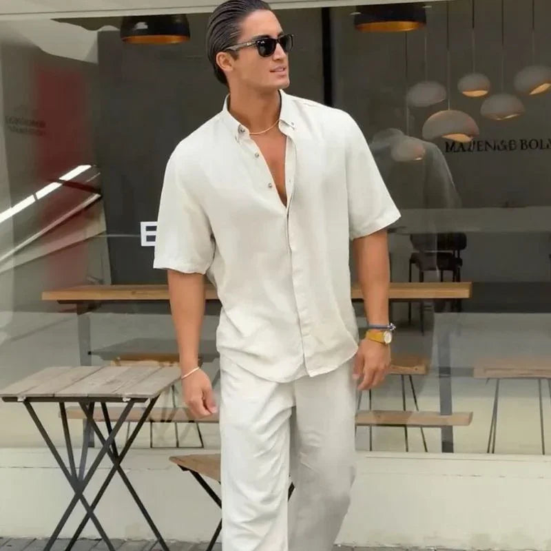 Capri Uomo™ Set in Smart Fabric with Minimalist Design / Mediterranean European Luxury for Distinguished Men