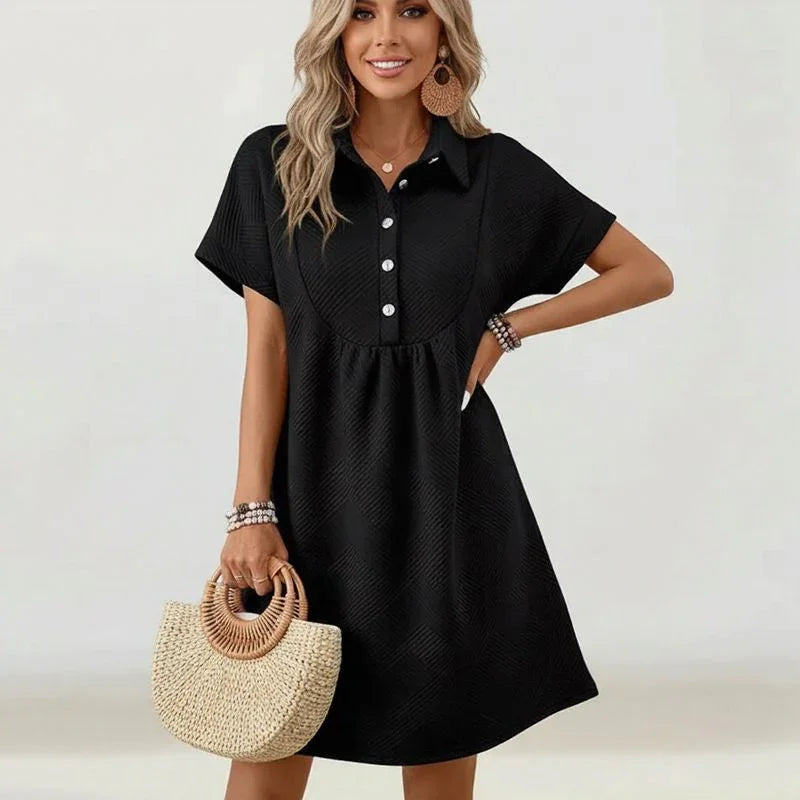Nathaly™ Dress in Premium Textured Knit / Classic Geometric Texture and Feminine Poise!