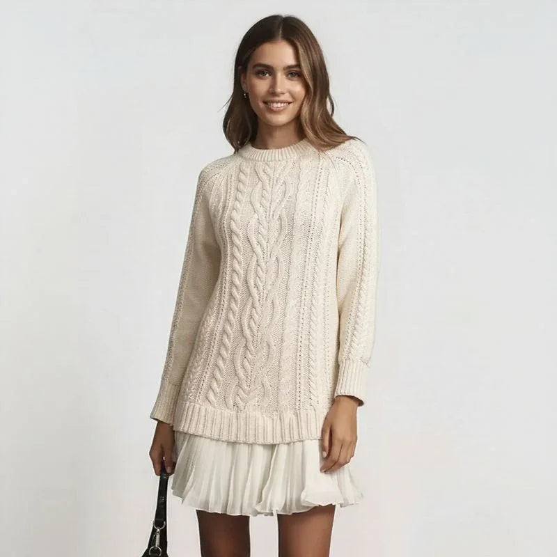 Vienna Classic™ Dress in Handcrafted Knit with Light Pleats / Delicacy and Class in Perfect Measure!