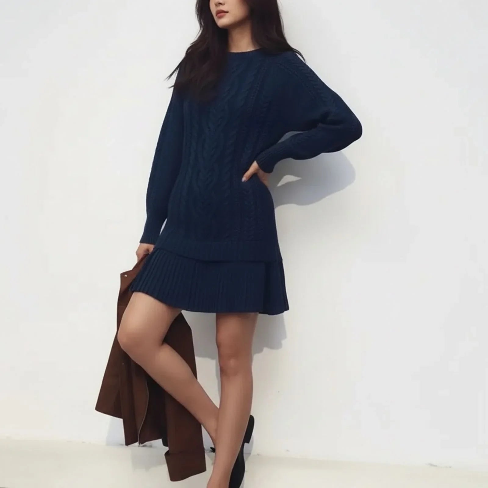 Vienna Classic™ Dress in Handcrafted Knit with Light Pleats / Delicacy and Class in Perfect Measure!