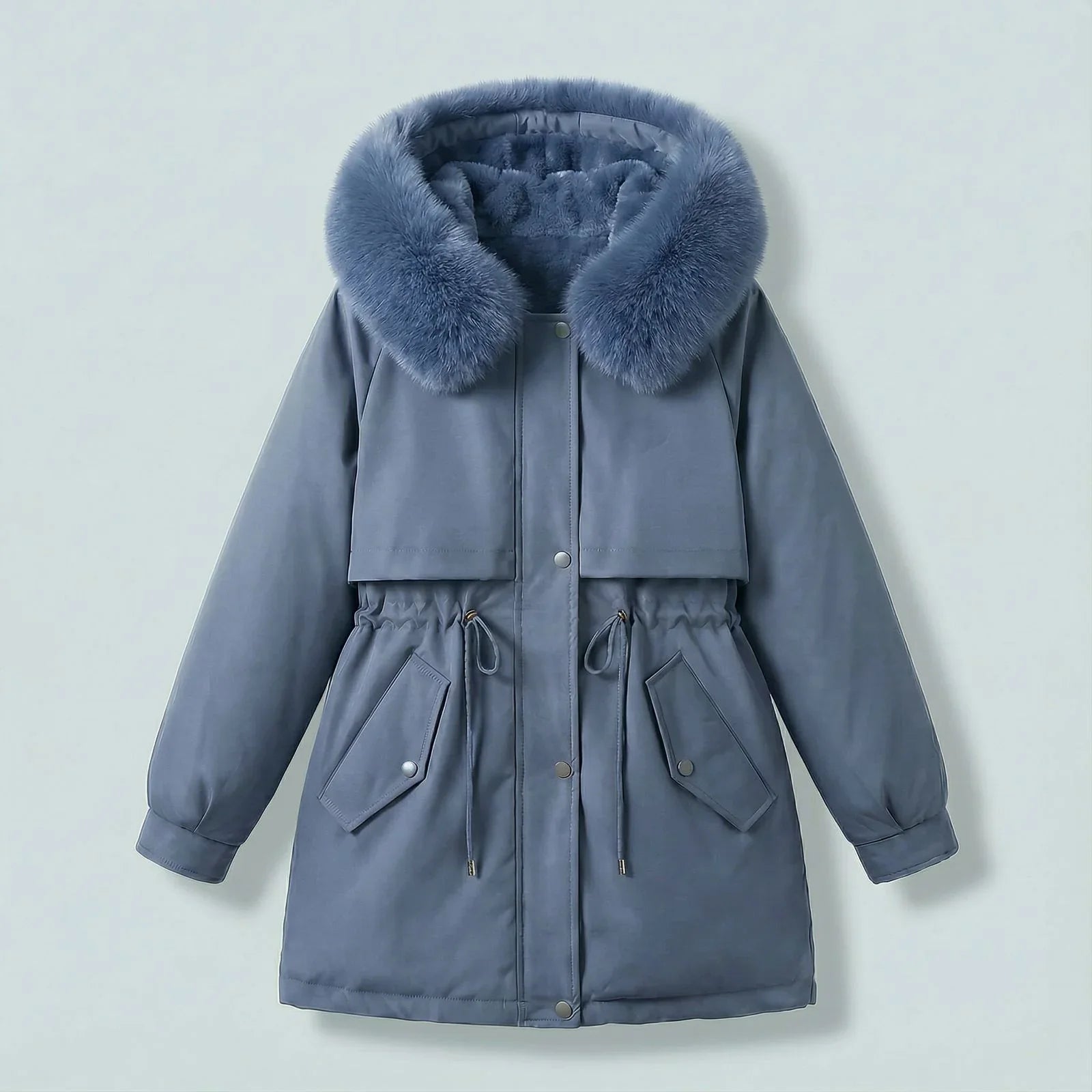 Borealis™ Coat with Premium Plush Collar and Structured Fit / Thermal Elegance for Women with Presence!
