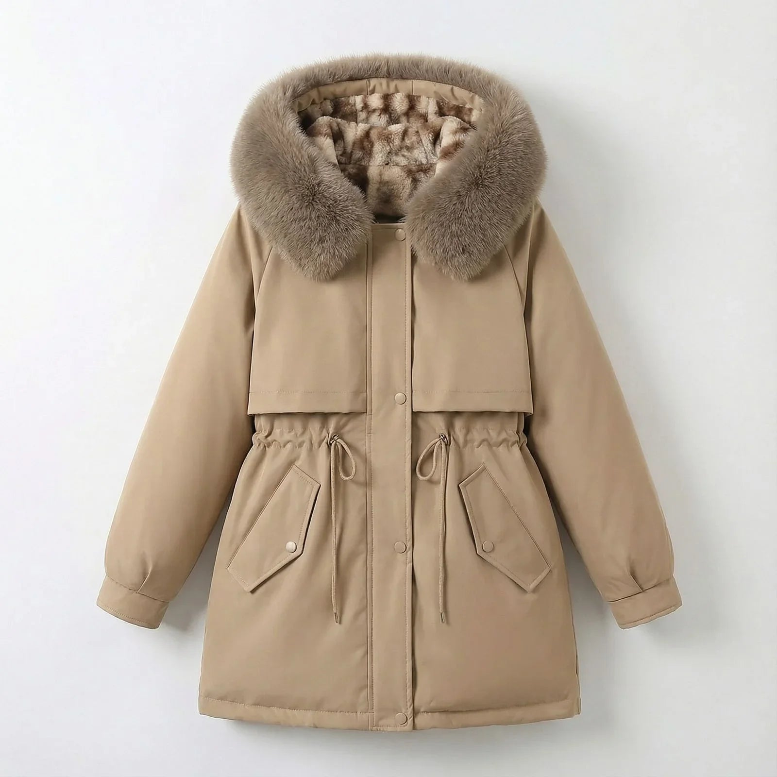 Borealis™ Coat with Premium Plush Collar and Structured Fit / Thermal Elegance for Women with Presence!