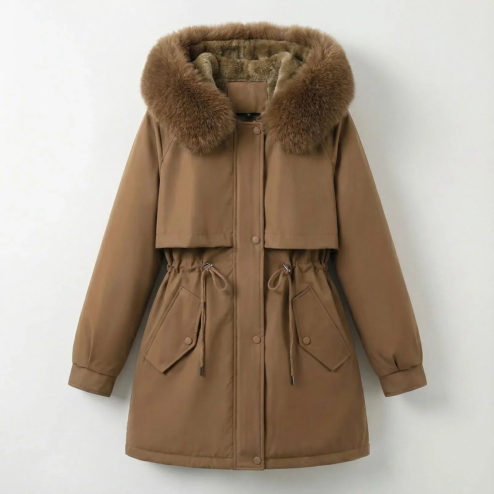 Borealis™ Coat with Premium Plush Collar and Structured Fit / Thermal Elegance for Women with Presence!